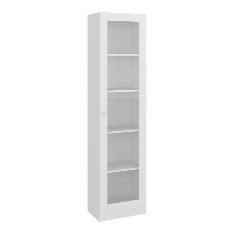 VITRINA 1 PUERTA DE VIDRIO 5 ESPACIOS 180,6 X 45 X 31,3 CM BLANCO - 2