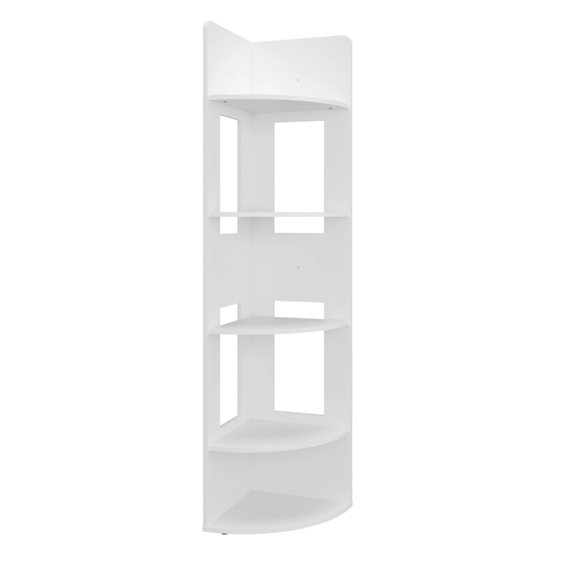 BIBLIOTECA ESQUINERA CON 2 ESPACIOS PARA COLOCAR OBJETOS 170X40X40 CM BLANCO - 2