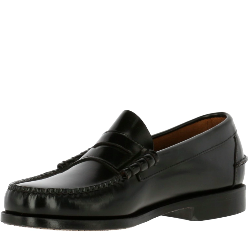MOCASIN CUERO PRADA EN COLOR NEGRO - 1