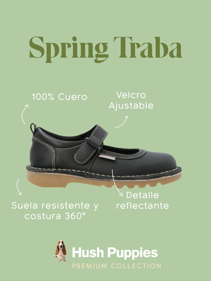 GUILLERMINA ESCOLAR CUERO NIÑA SPRING TRABA NG HUSH PUPPIES KIDS - 2