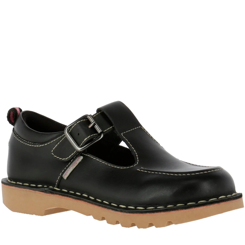 GUILLERMINA NIÑA CUERO SPRING T-STRAP NEGRO - 1