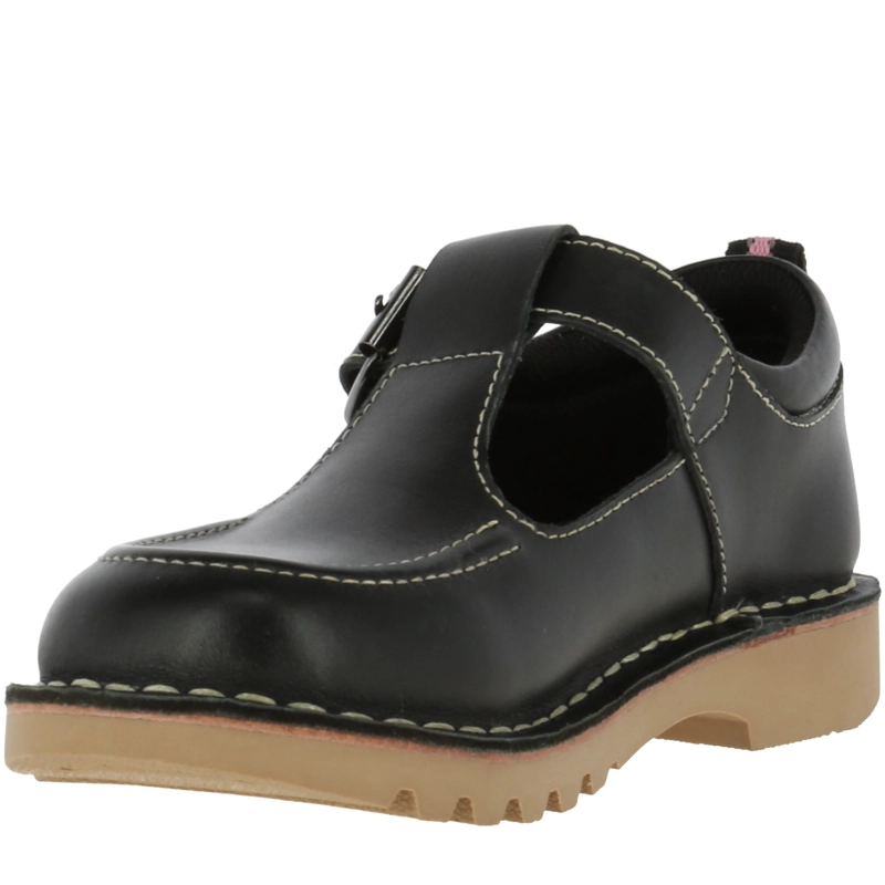 GUILLERMINA NIÑA CUERO SPRING T-STRAP NEGRO - 2