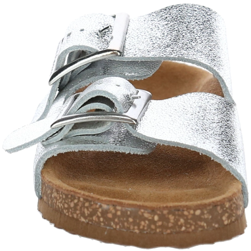 SANDALIA CUERO BIRKE PLATEADO - 3