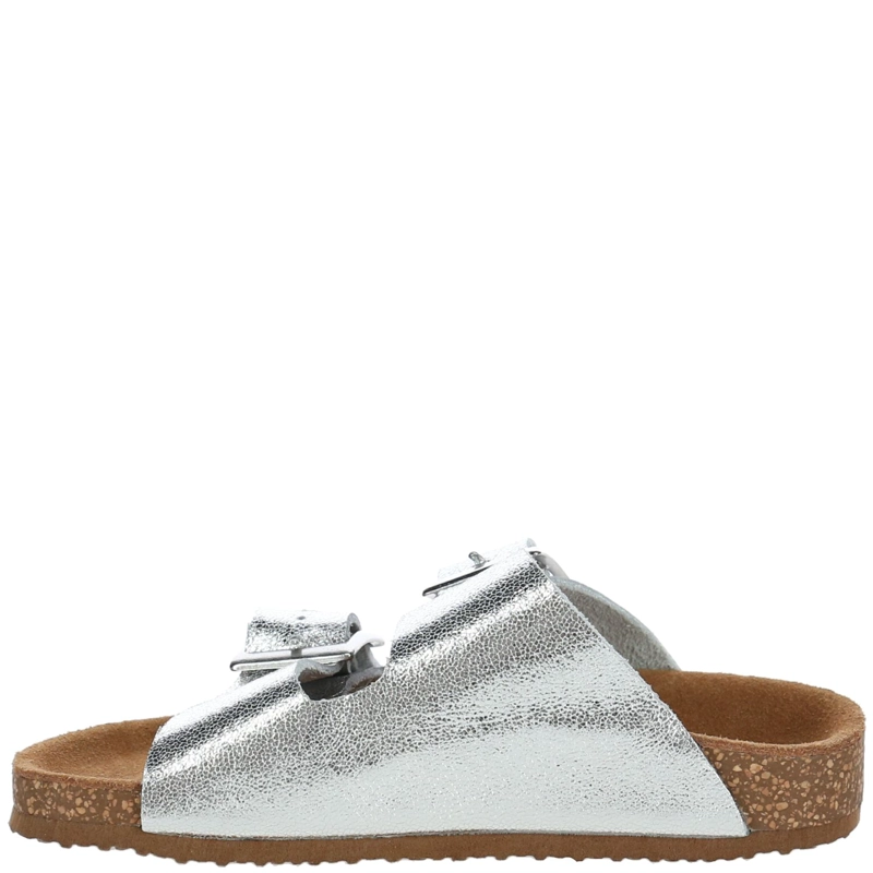 SANDALIA CUERO BIRKE PLATEADO - 5
