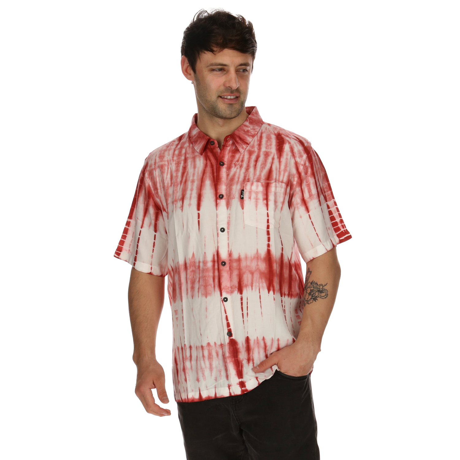 CAMISA M/C HOMBRE TIDE DYE SS ROJO 7VEINTE - 1