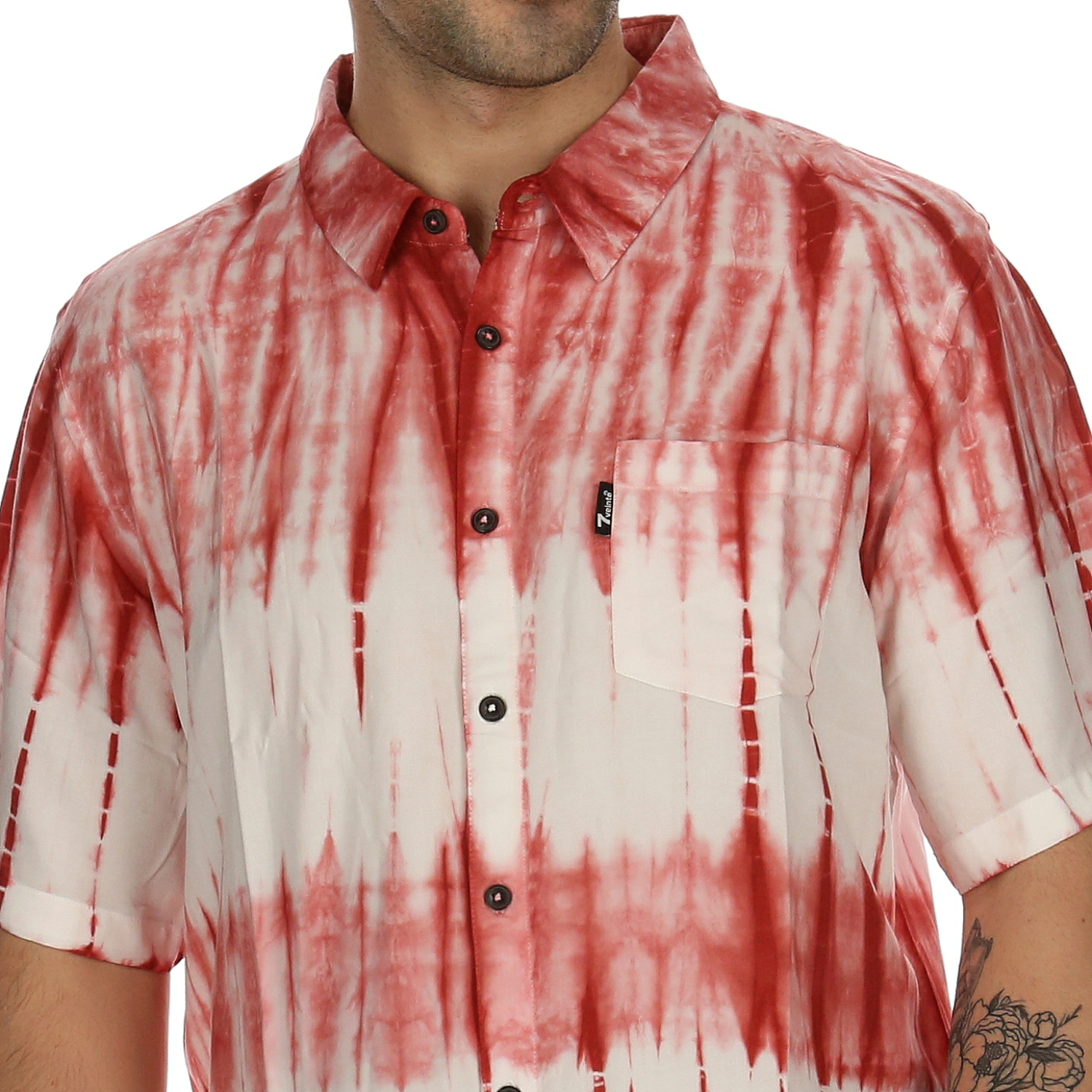 CAMISA M/C HOMBRE TIDE DYE SS ROJO 7VEINTE - 3