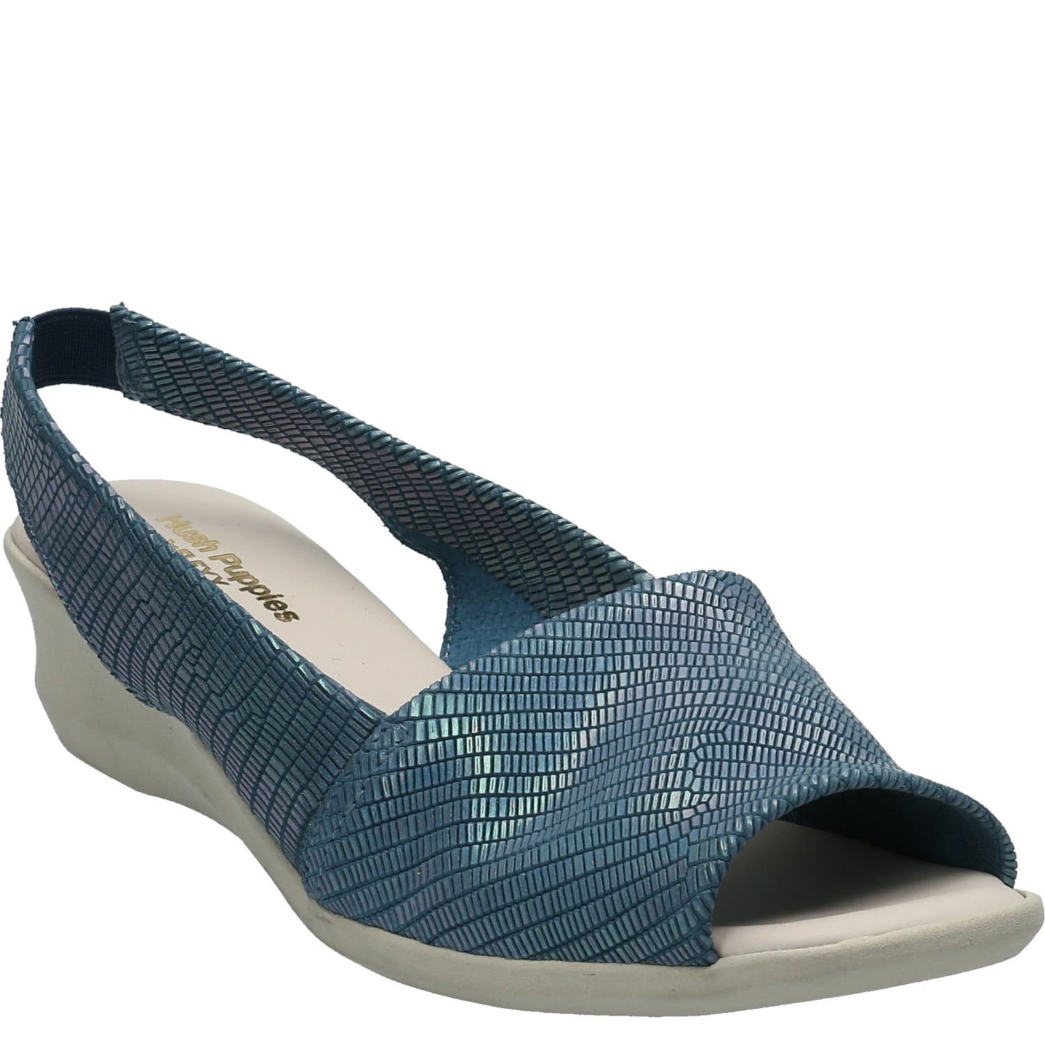 SANDALIA CUERO MUJER BARTON AZUL HUSH PUPPIES - 1