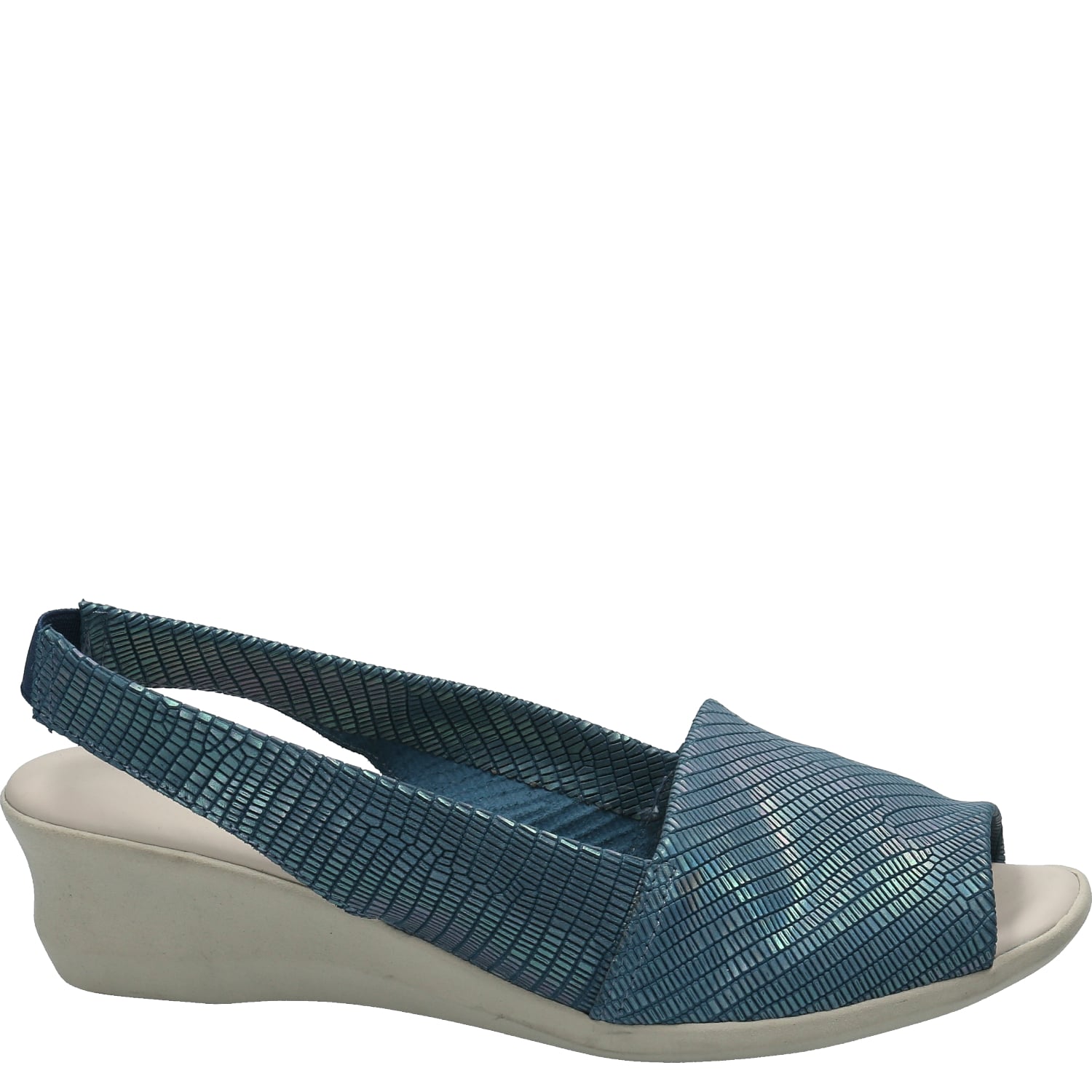 SANDALIA CUERO MUJER BARTON AZUL HUSH PUPPIES - 2