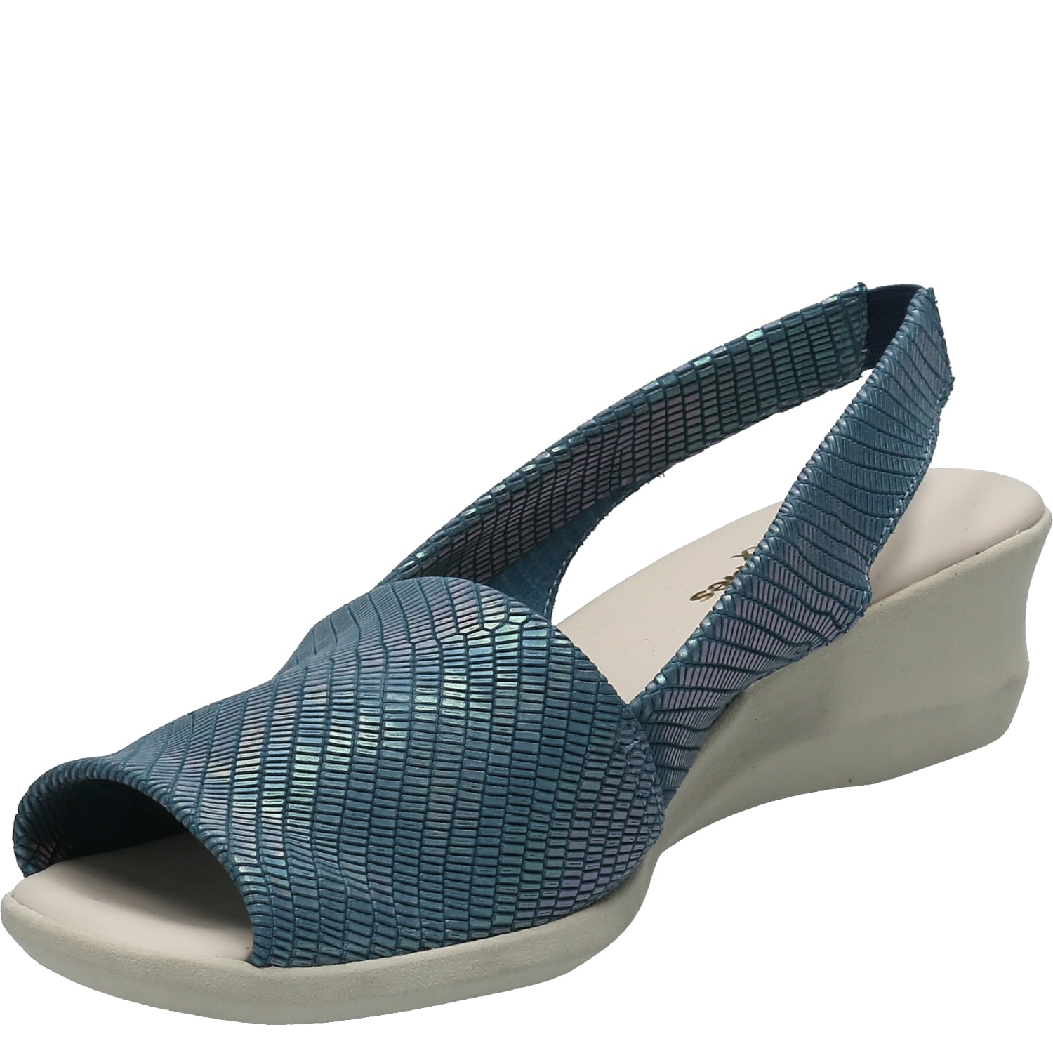 SANDALIA CUERO MUJER BARTON AZUL HUSH PUPPIES - 4