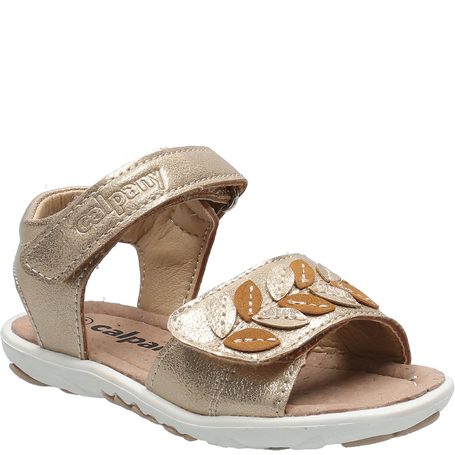 SANDALIAS NIÑA CALPANY TEXTIL MARIE DORADO - 1