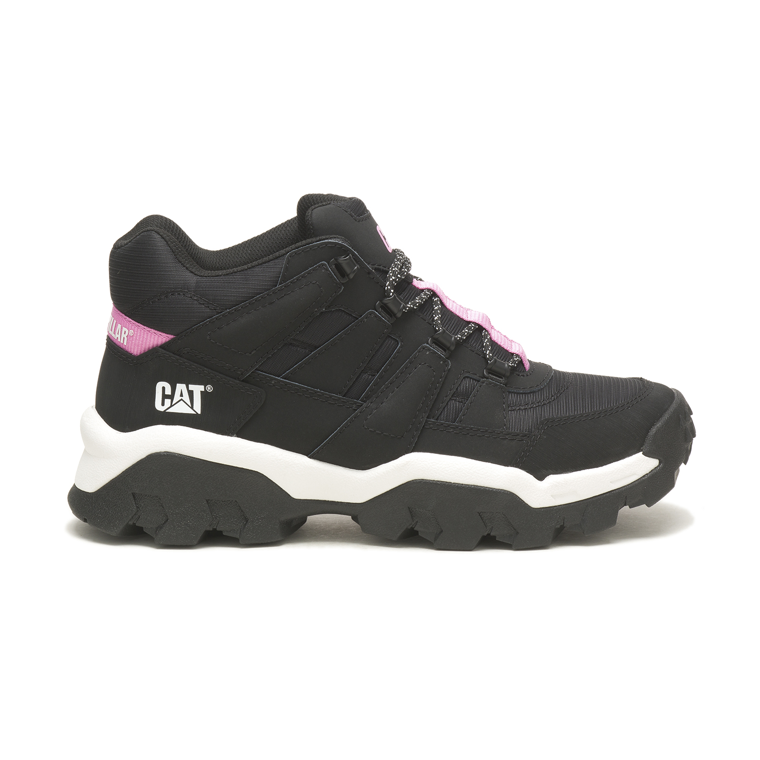 ZAPATILLAS MUJER CAT CASUALES NEGRO REACTOR MID CUERO CON CAÑA - 2