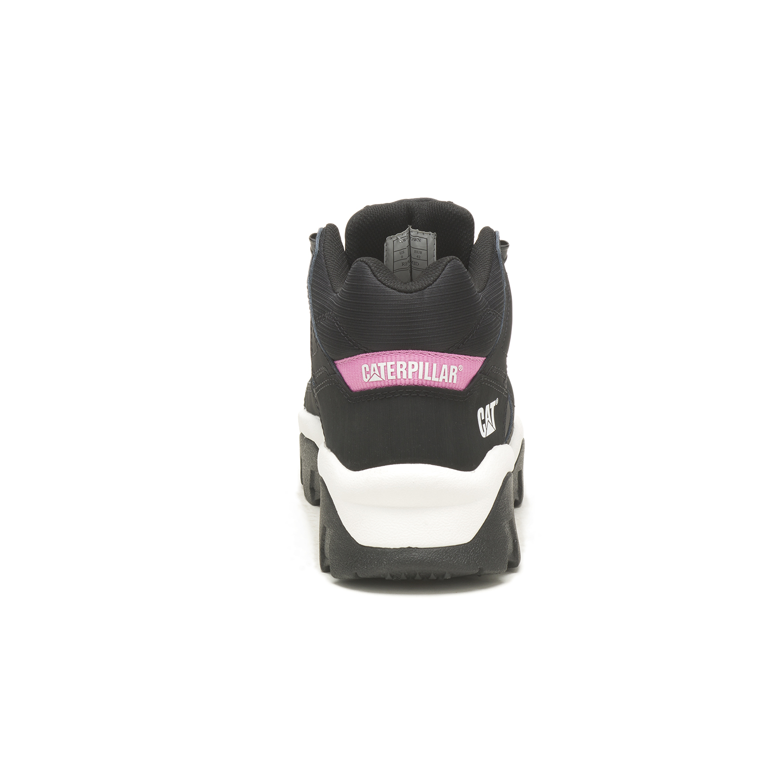 ZAPATILLAS MUJER CAT CASUALES NEGRO REACTOR MID CUERO CON CAÑA - 5