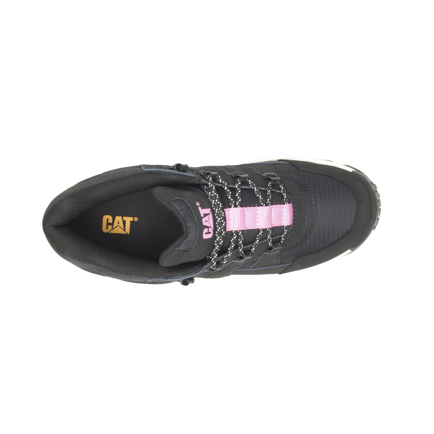 ZAPATILLAS MUJER CAT CASUALES NEGRO REACTOR MID CUERO CON CAÑA - 6