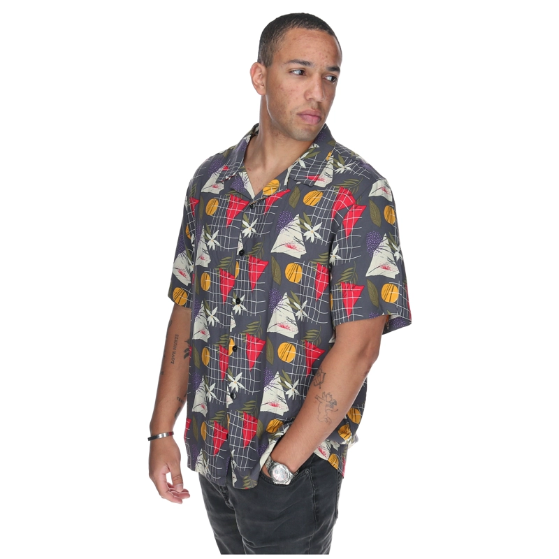 CAMISA M/C HOMBRE TROPICAL GEOMETRY NEGRO BURTON - 2