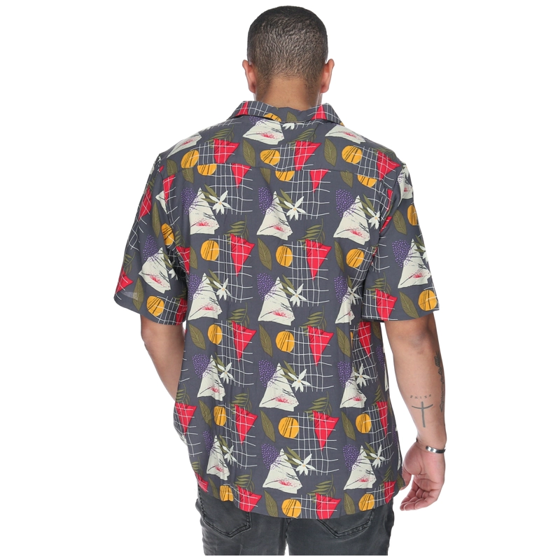 CAMISA M/C HOMBRE TROPICAL GEOMETRY NEGRO BURTON - 4
