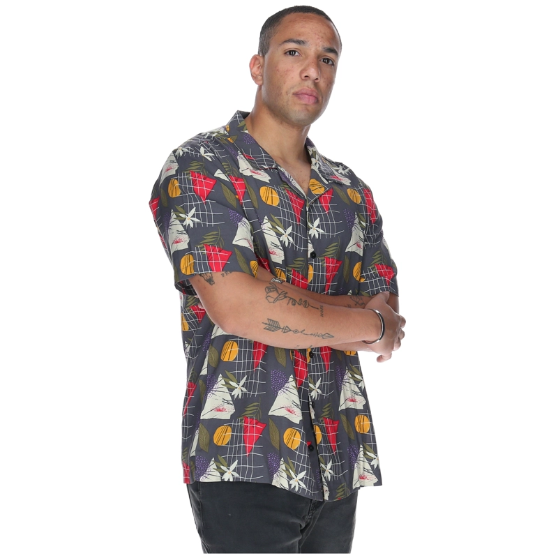 CAMISA M/C HOMBRE TROPICAL GEOMETRY NEGRO BURTON - 5