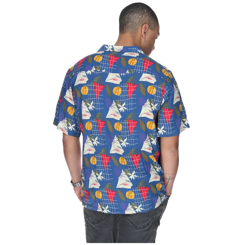 CAMISA M/C HOMBRE TROPICAL GEOMETRY AZUL BURTON - 3