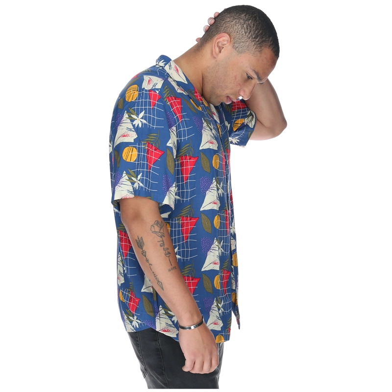 CAMISA M/C HOMBRE TROPICAL GEOMETRY AZUL BURTON - 5
