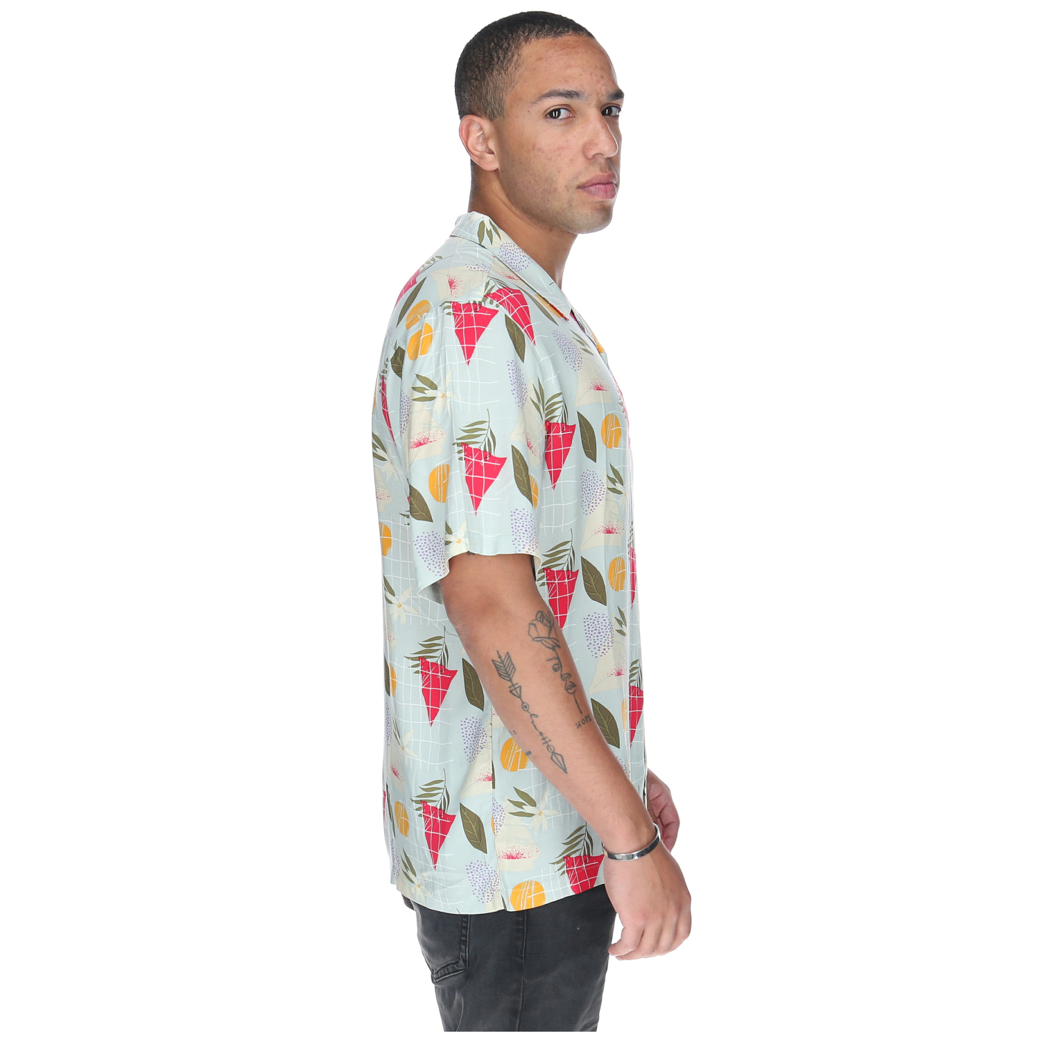 CAMISA M/C HOMBRE TROPICAL GEOMETRY AZUL BURTON - 5