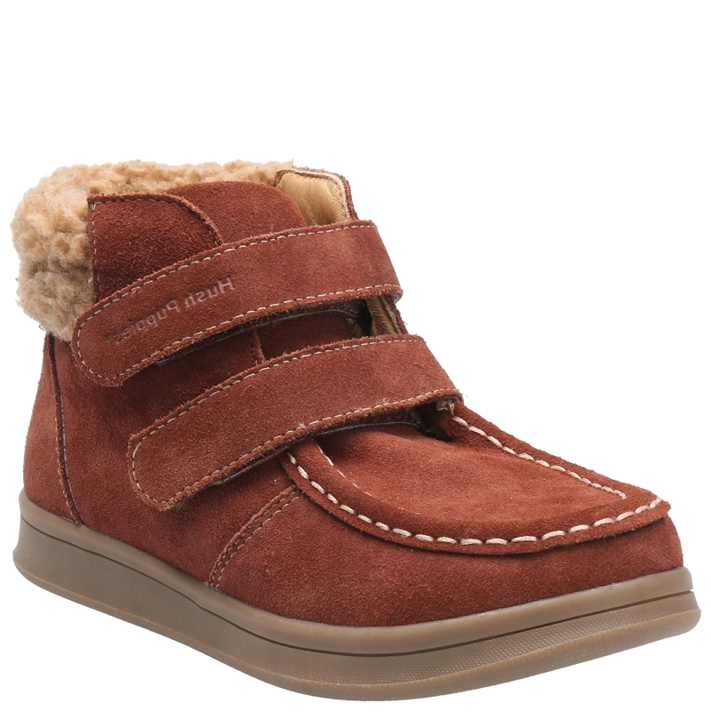 BOTIN HUSH PUPPIES KIDS KODA VELCRO CAFE  NIÑO - 1