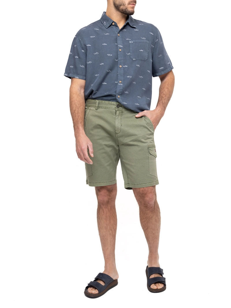 SHORT ALGODÓN ORGÁNICO REGULAR FIT HOMBRE ROCKFORD VERDE OSCURO KUNA NATURAL FLEX - 6