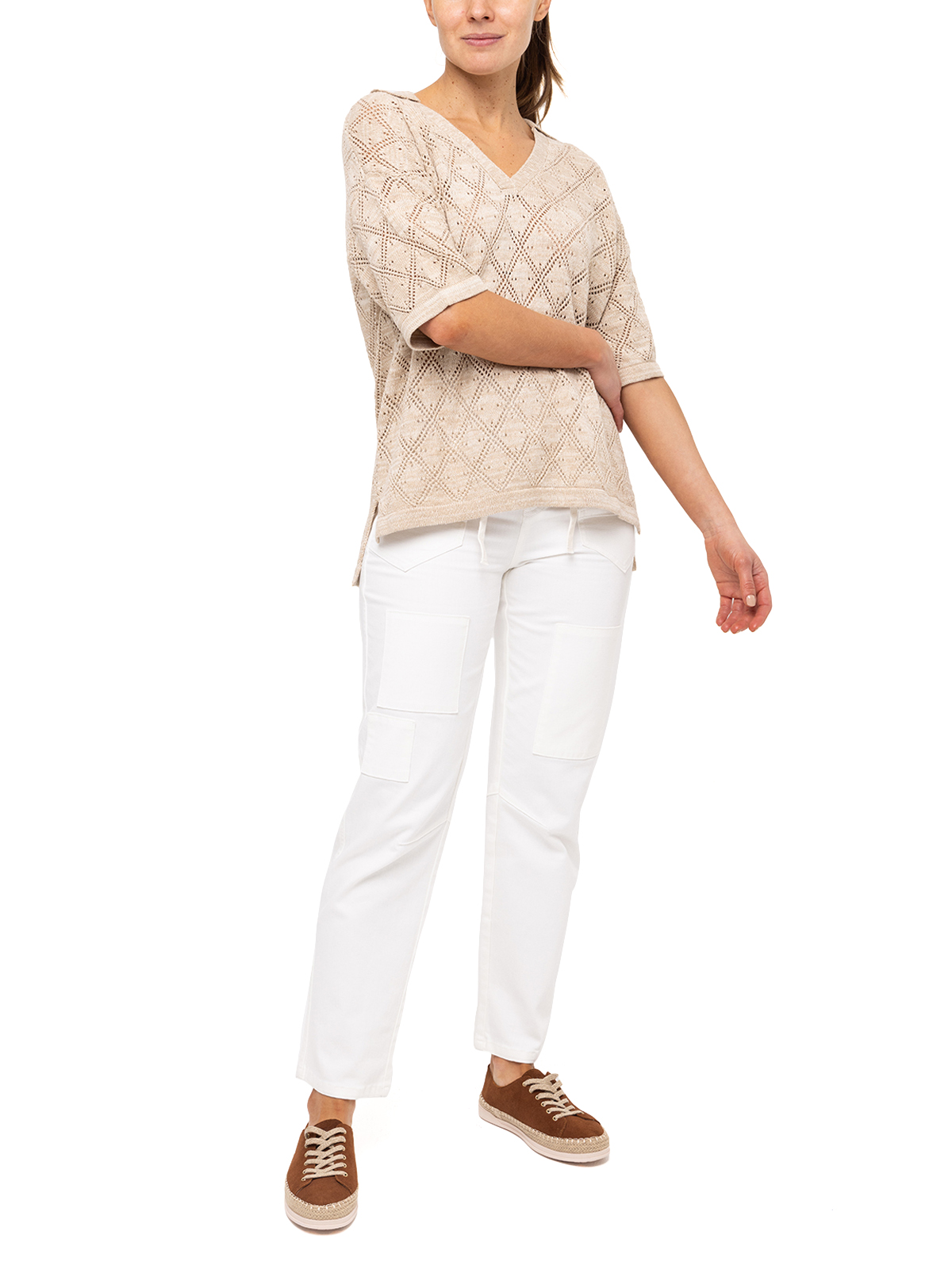 POLERA ROCKFORD ALGODÓN ORGÁNICO CAICOS BEIGE MUJER - 7