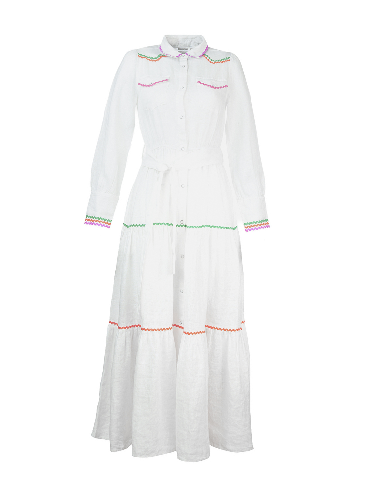 VESTIDO LINO REGULAR FIT MUJER ROCKFORD BLANCO EBANO ORGÁNICO - 1