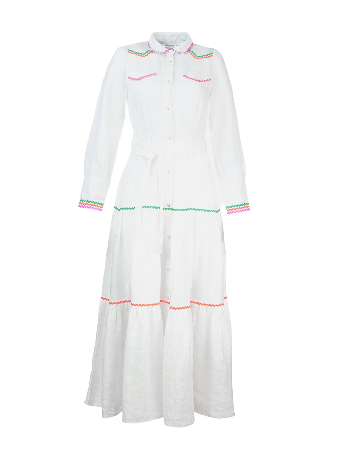 VESTIDO LINO REGULAR FIT MUJER ROCKFORD BLANCO EBANO ORGÁNICO - 1