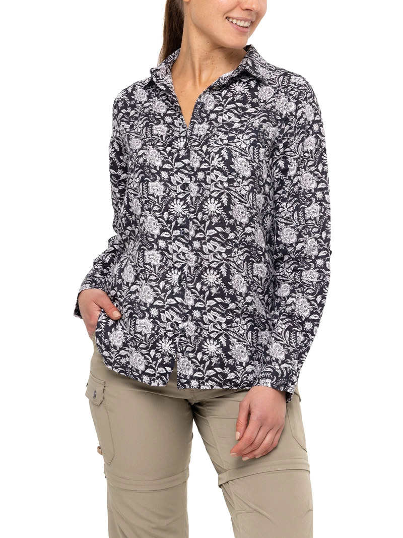 BLUSA ROCKFORD LINO ORGANICO LIRIOPRINT GRIS OSC MUJER - 5