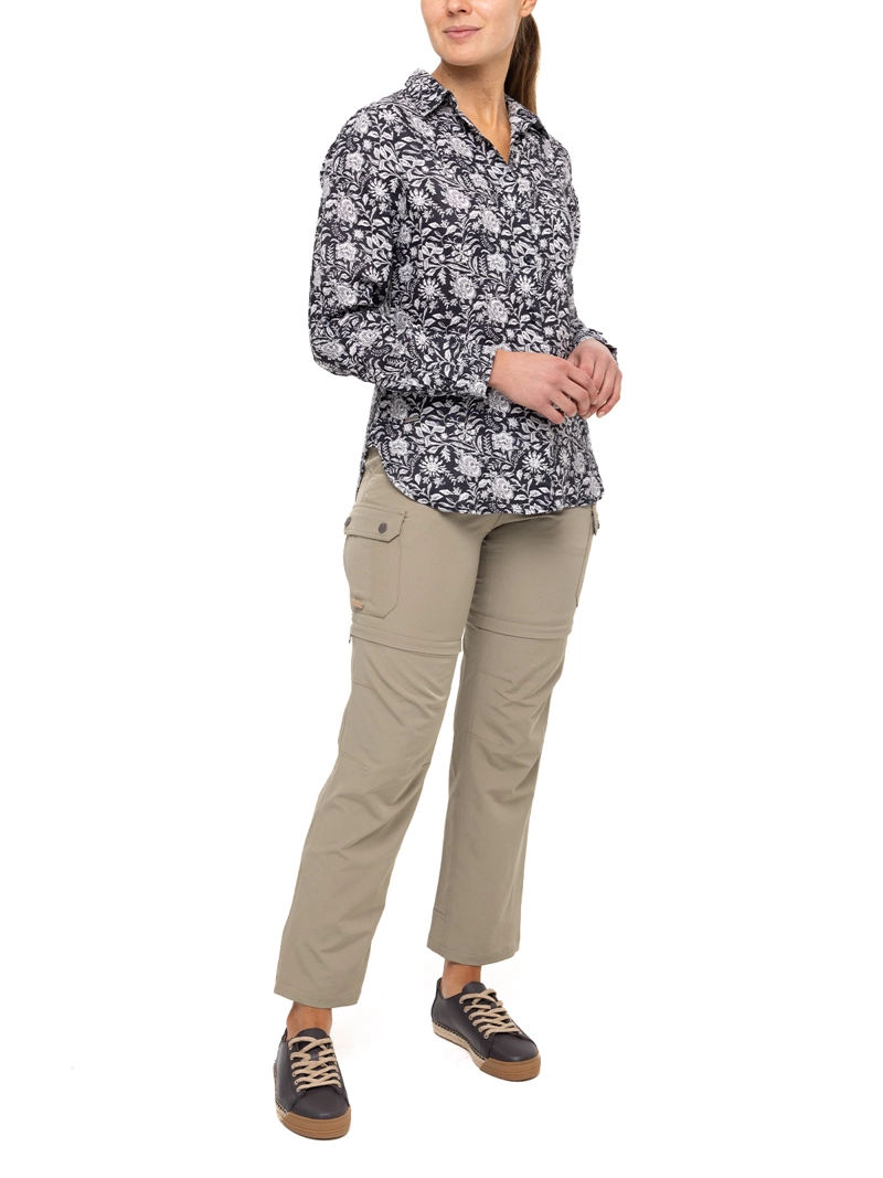 BLUSA ROCKFORD LINO ORGANICO LIRIOPRINT GRIS OSC MUJER - 8