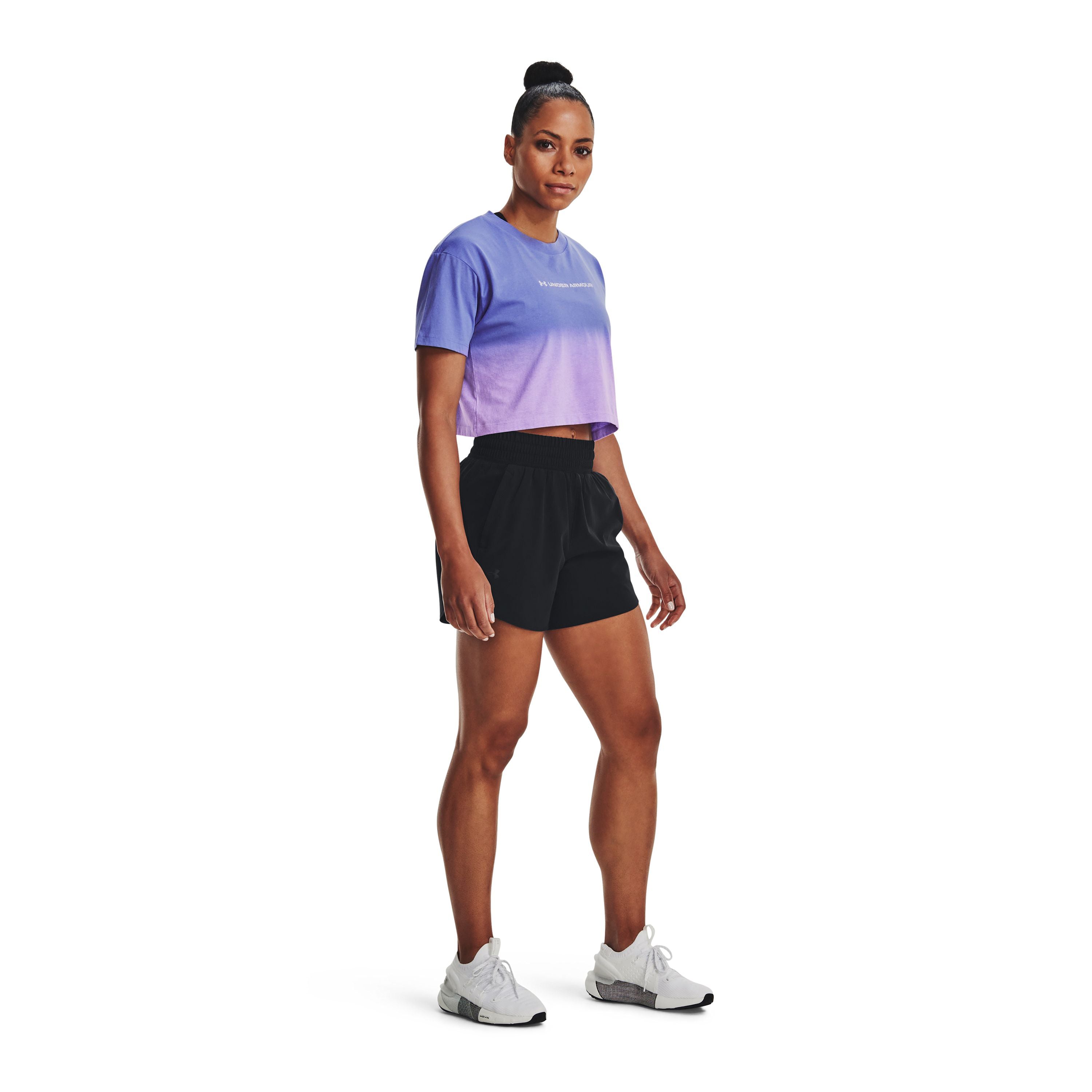 SHORT TRAINING UA FLEX WOVEN 13CM NEGRO MUJER - 6