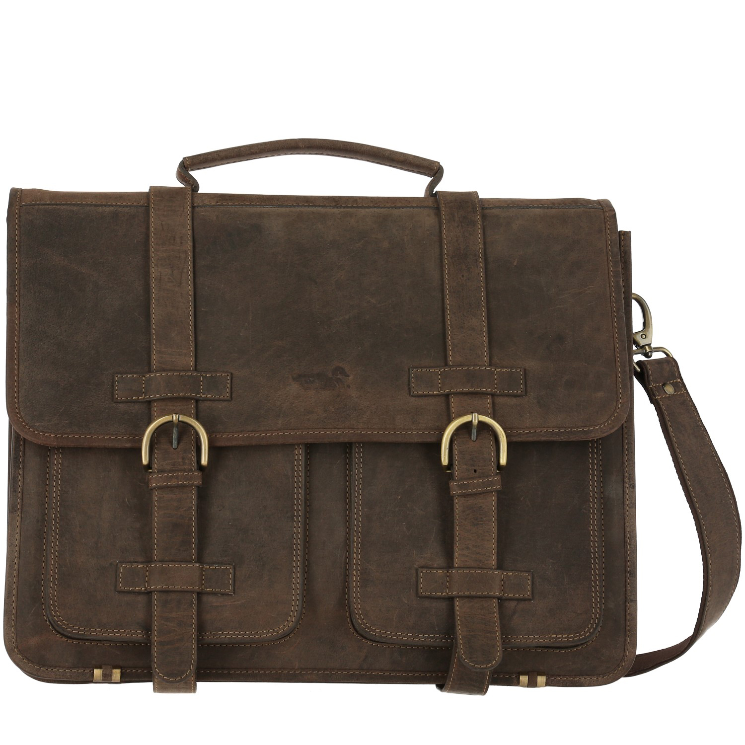 MALETÍN ROCKFORD KS POCKET CUERO CAFÉ HOMBRE - 1