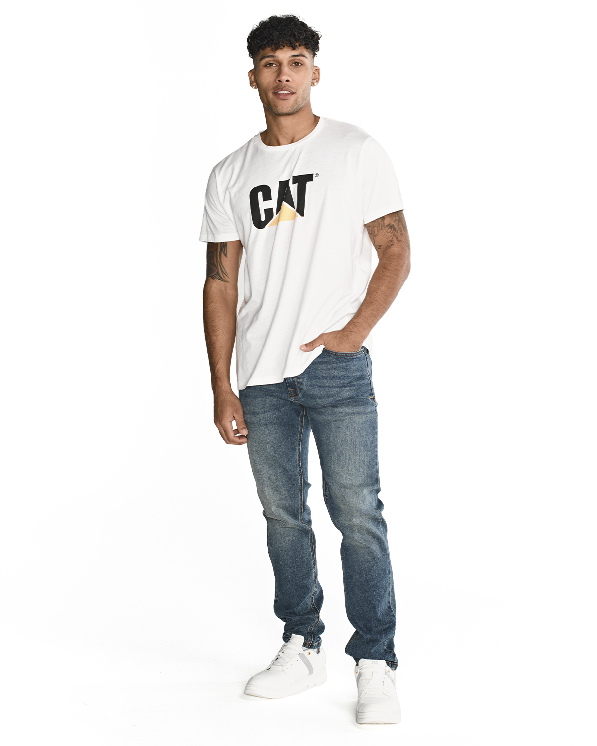 JEANS ALGODÓN HOMBRE CAT BLANCO ECO STRETCH DENIM SL - 1