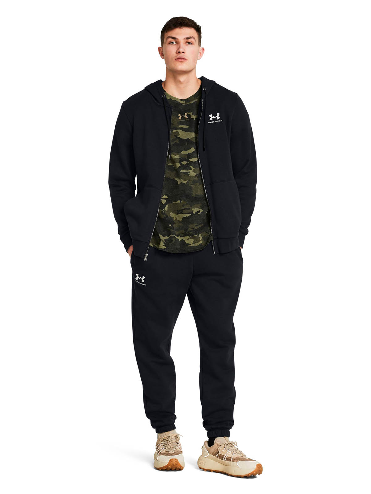 BUZO LIFESTYLE PARA HOMBRE ICON FLEECE NEGRO UA - 6
