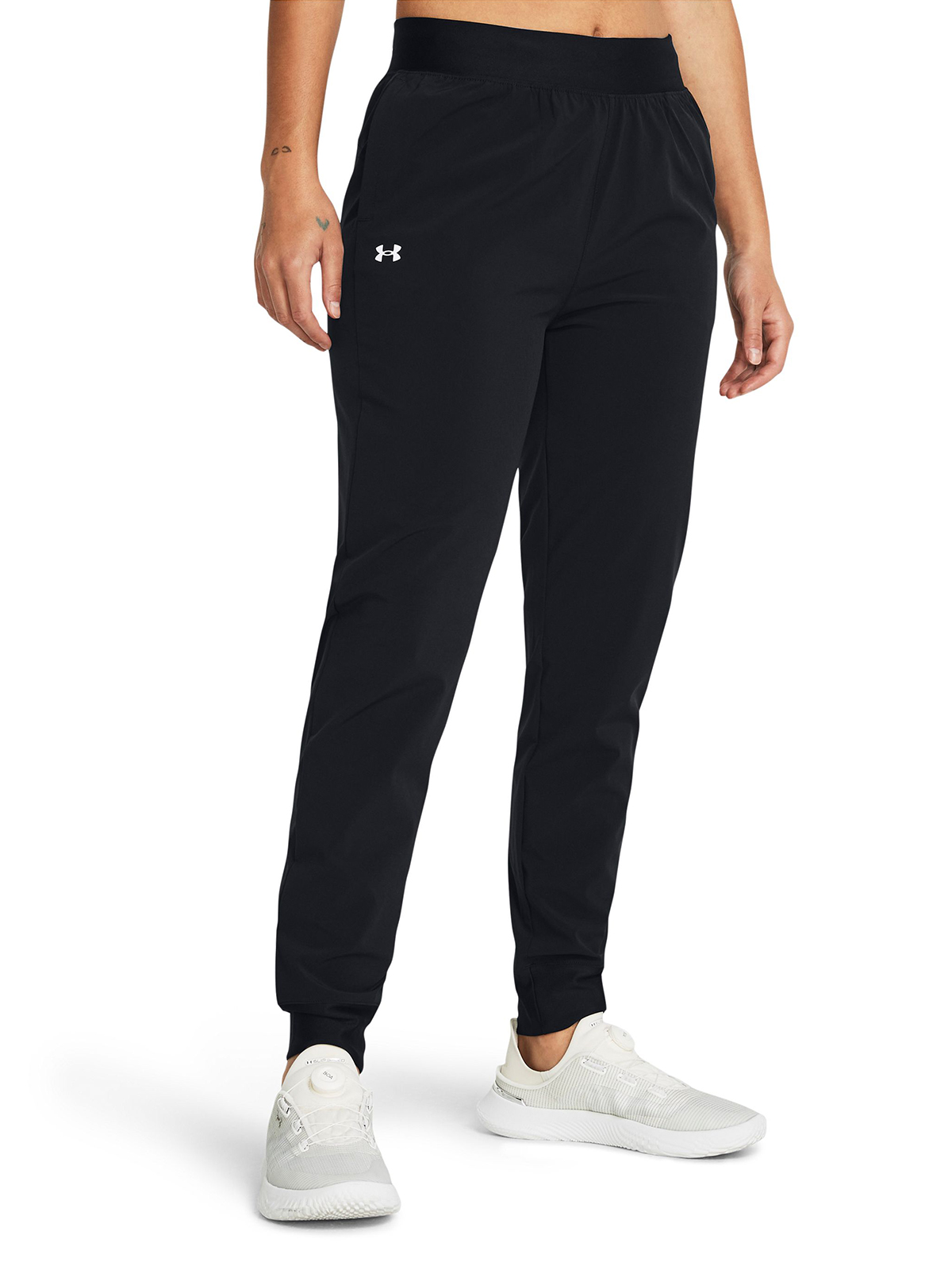 PANTALONES DE TIRO ALTO RIVAL MUJER NEGRO UNDER ARMOUR - 1