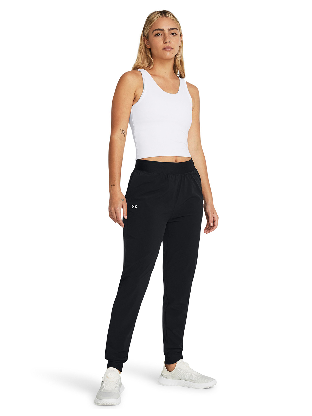 PANTALONES DE TIRO ALTO RIVAL MUJER NEGRO UNDER ARMOUR - 4