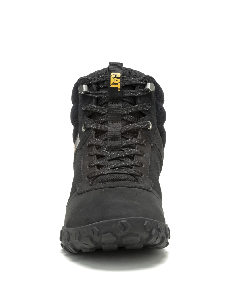 ZAPATILLAS HOMBRE CAT CASUALES NEGRO CUERO CON CAÑA HEX READY MID - 5