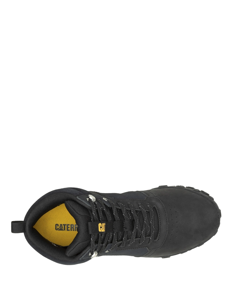 ZAPATILLAS HOMBRE CAT CASUALES NEGRO CUERO CON CAÑA HEX READY MID - 7