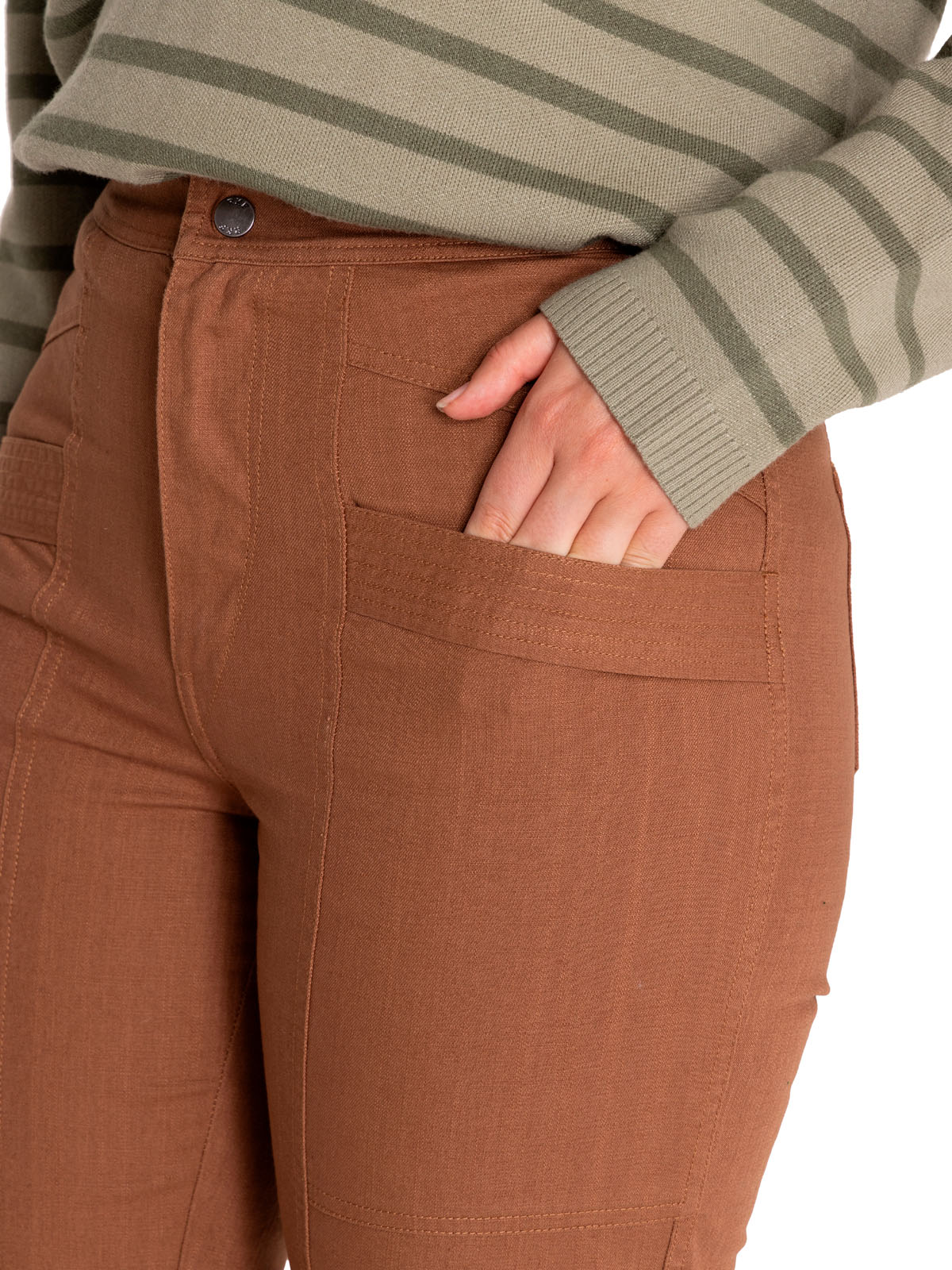 PANTALÓN ALGODÓN ORGÁNICO MUJER ISIS CAFÉ ROCKFORD - 8