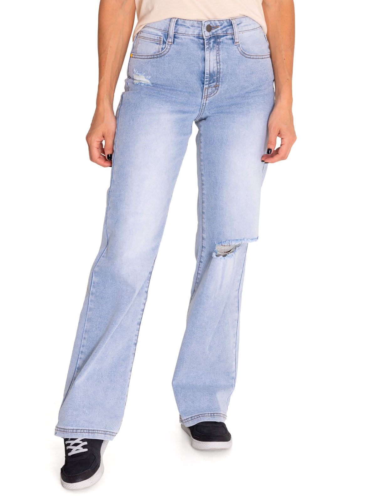JEANS ALGODÓN MUJER CAT CELESTE WIDE LEG TRIBLEND STRETCH DENIM - 1