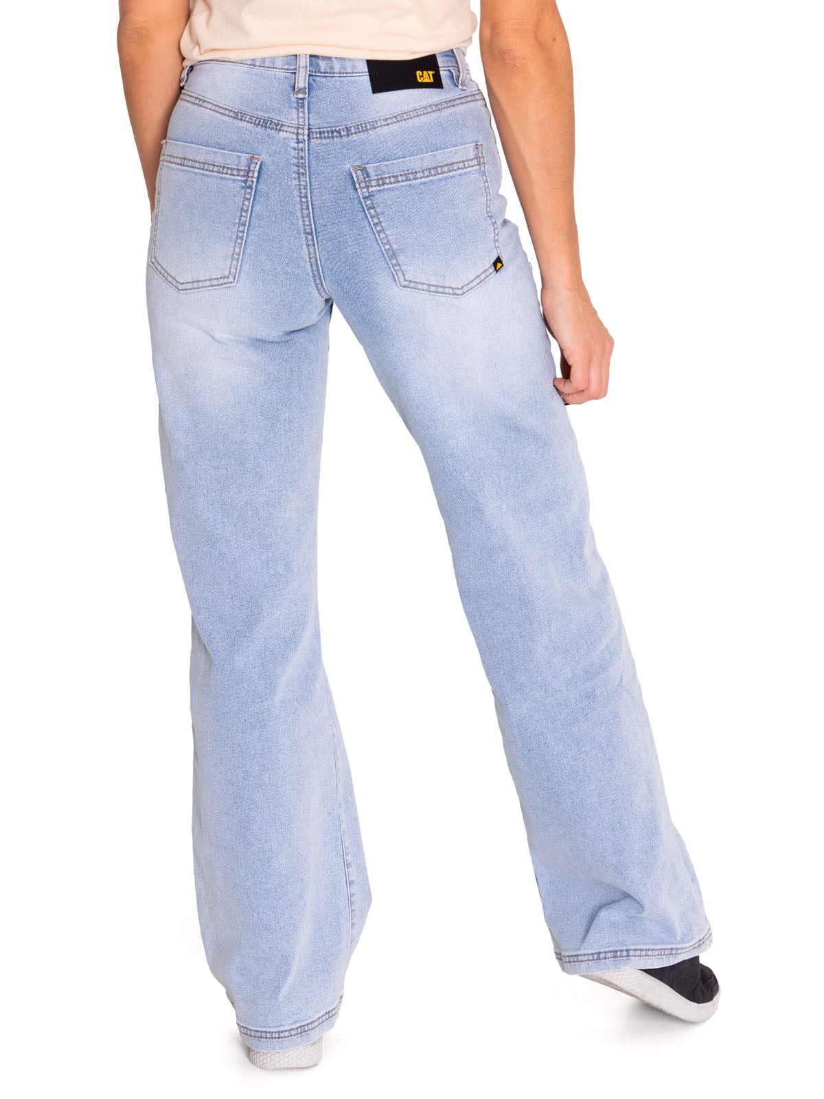 JEANS ALGODÓN MUJER CAT CELESTE WIDE LEG TRIBLEND STRETCH DENIM - 4