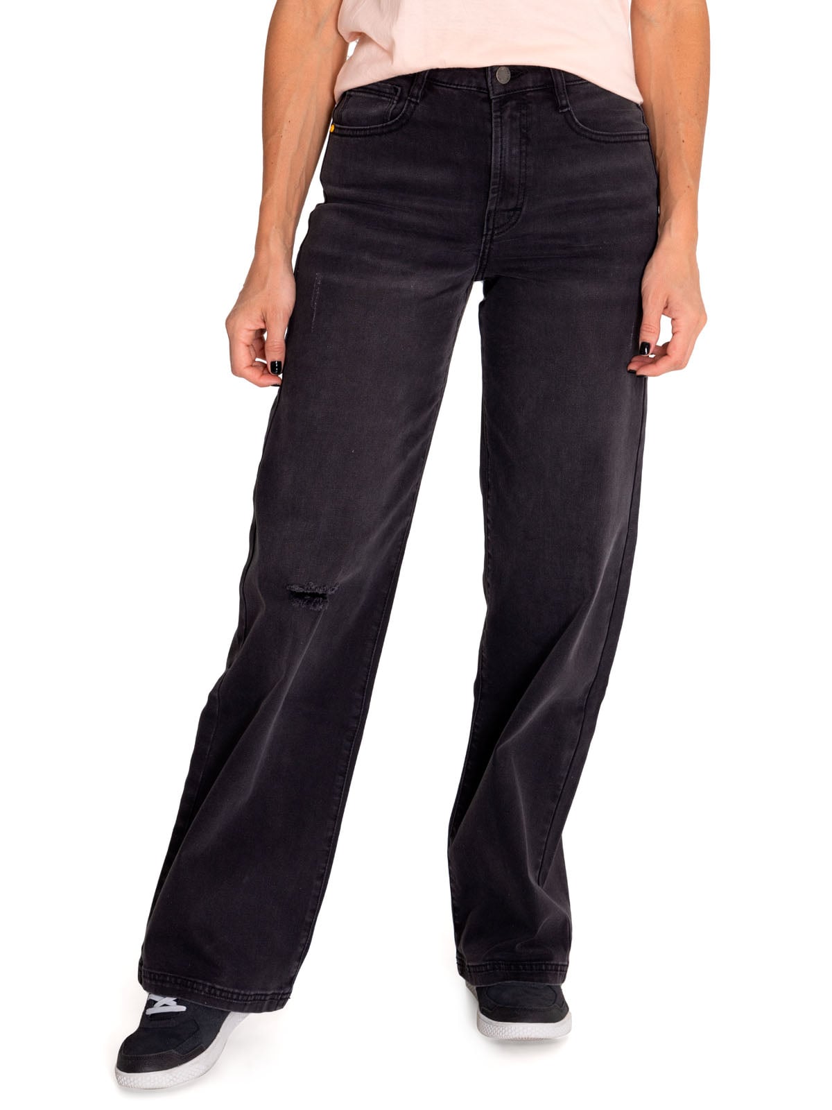 JEANS ALGODÓN MUJER CAT GRIS NEGRO WIDE LEG TRIBLEND STRETCH - 1