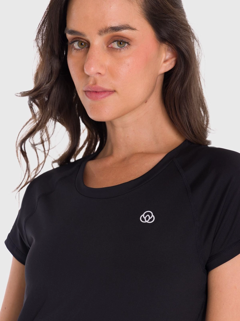 POLERA DEPORTIVA MUJER ROUND NECK EN COLOR NEGRO BSOUL - 2