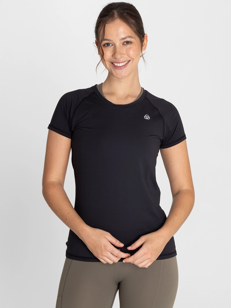 POLERA DEPORTIVA MUJER ROUND NECK EN COLOR NEGRO BSOUL - 6