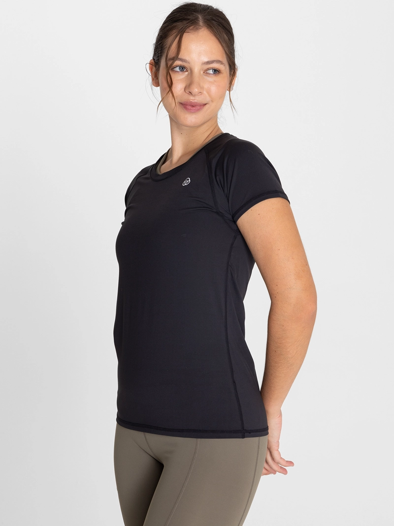 POLERA DEPORTIVA MUJER ROUND NECK EN COLOR NEGRO BSOUL - 8