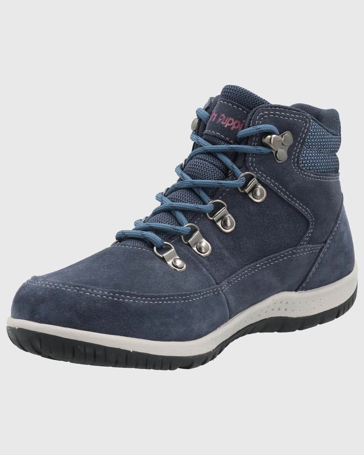BOTÍN MUJER HUSH PUPPIES CUERO AZUL EMUR CASUAL - 5
