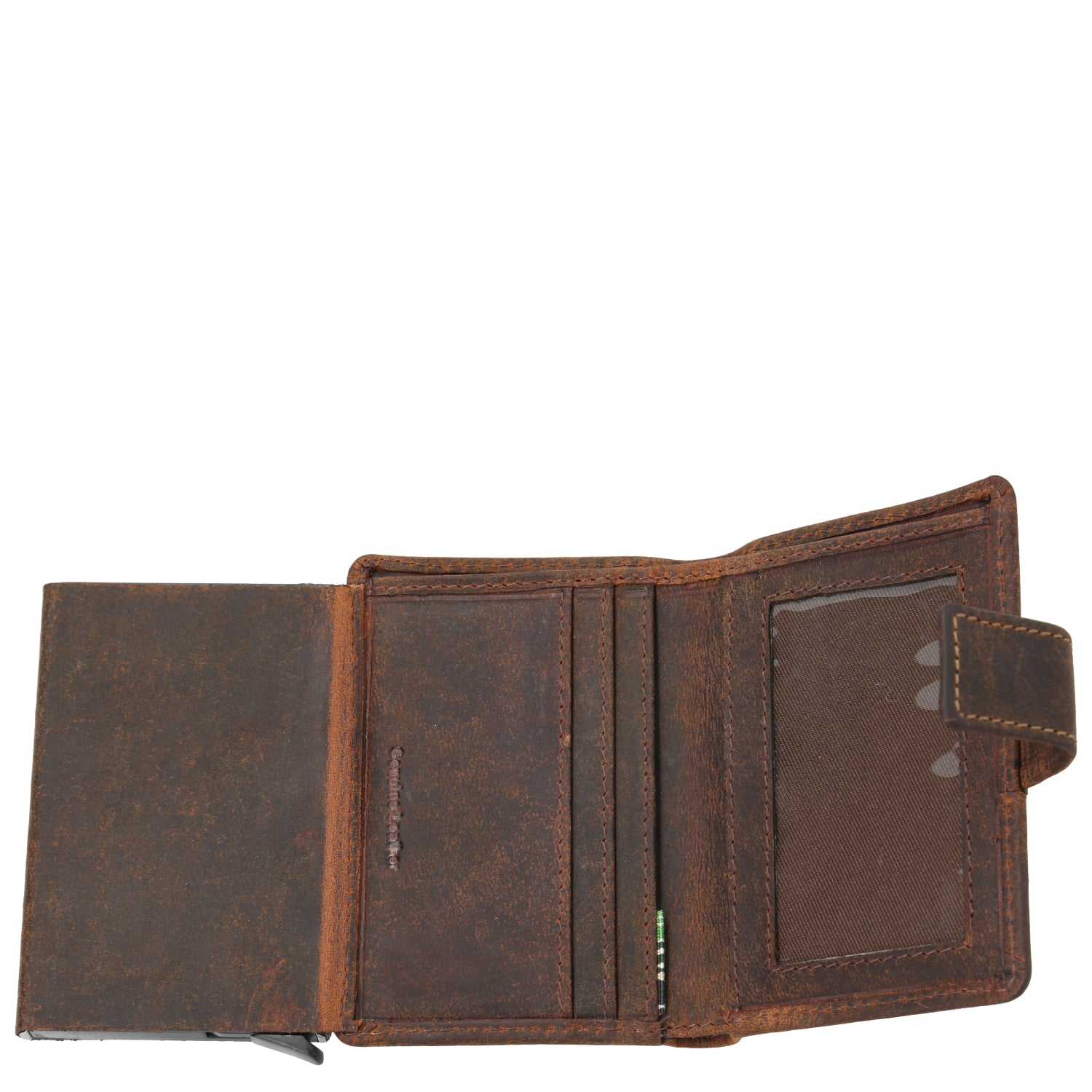 BILLETERA CUERO HOMBRE HU MULTICARDS CAFÉ ROCKFORD - 4