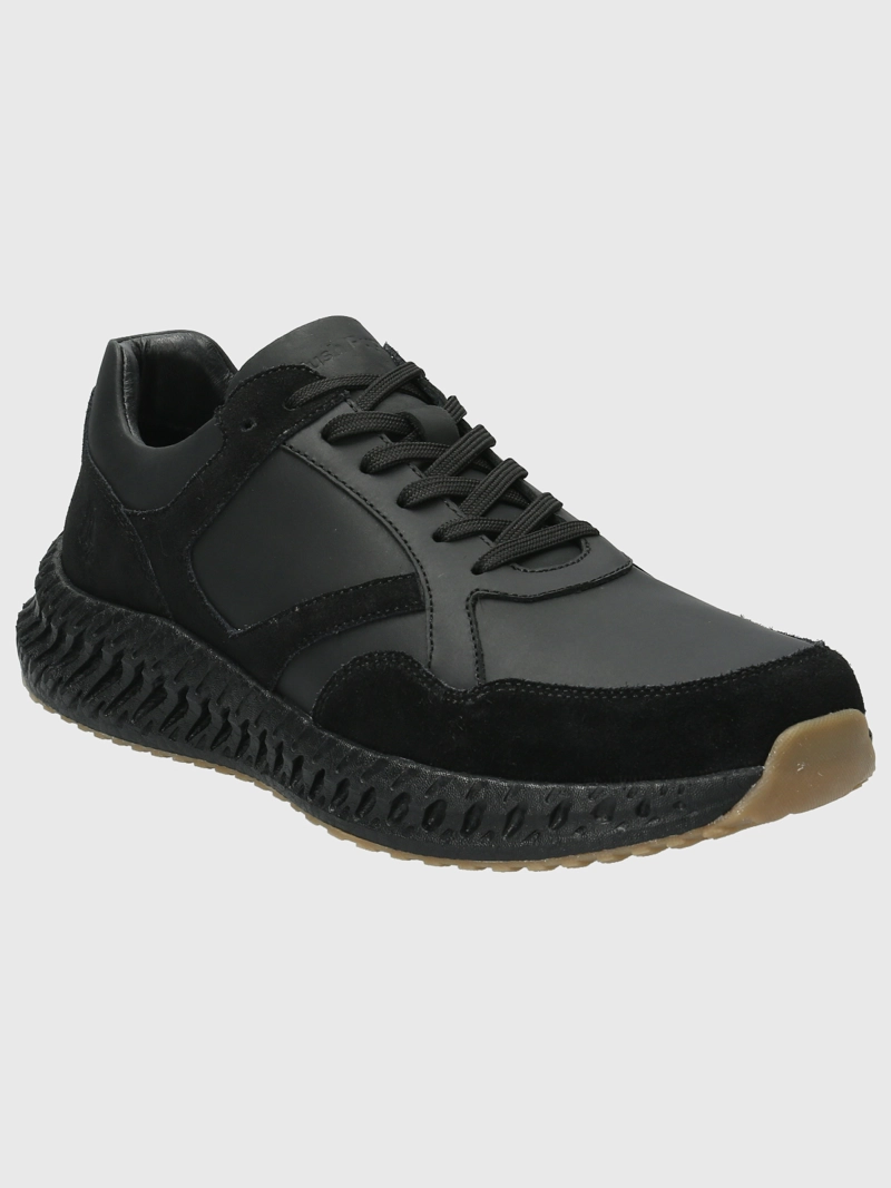 ZAPATILLA CUERO HOMBRE SPINAL EXPL NEGRO HUSH PUPPIES - 1
