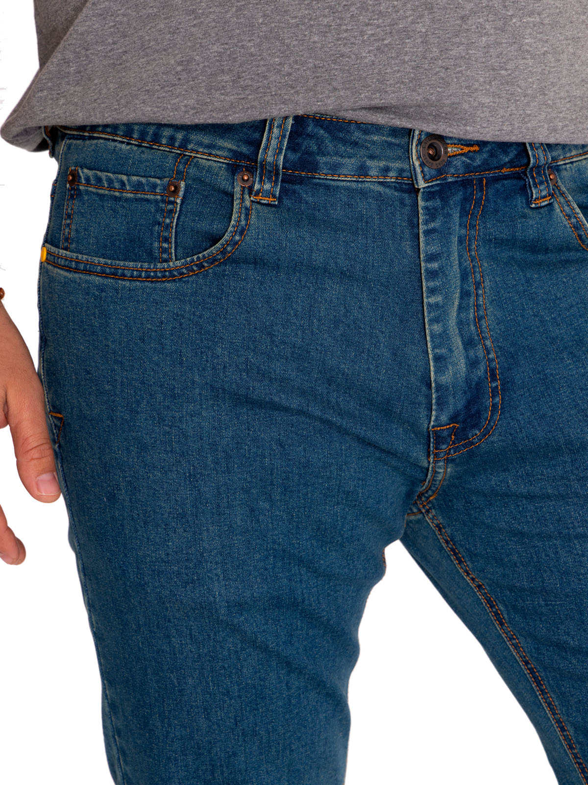 JEANS ALGODÓN HOMBRE CAT GRIS SKINNY TRIBLEND STRETCH DENIM - 5