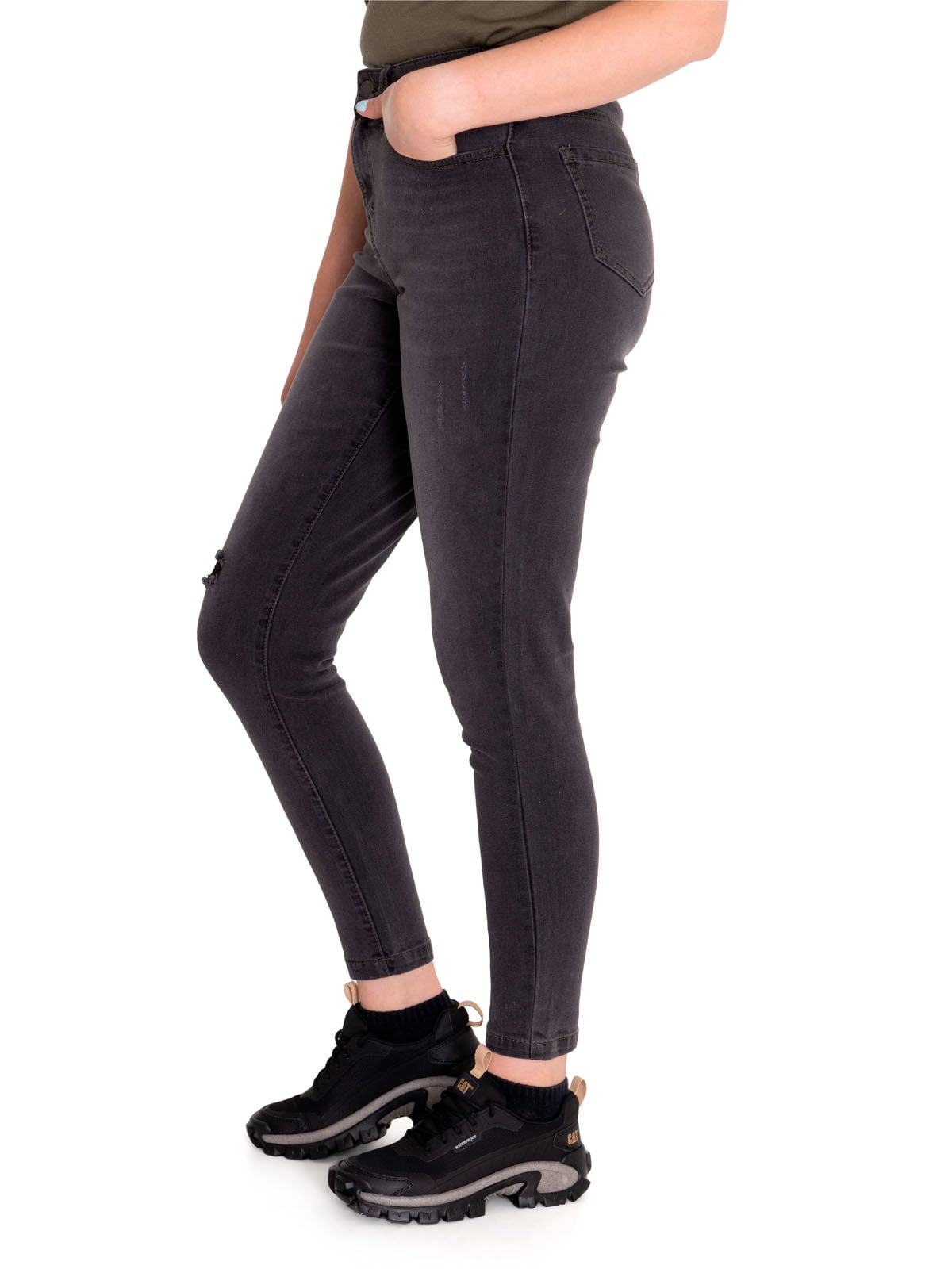 JEANS ALGODÓN MUJER CAT GRIS DENIM TRIBLEND MID-RISE SKINNY - 2